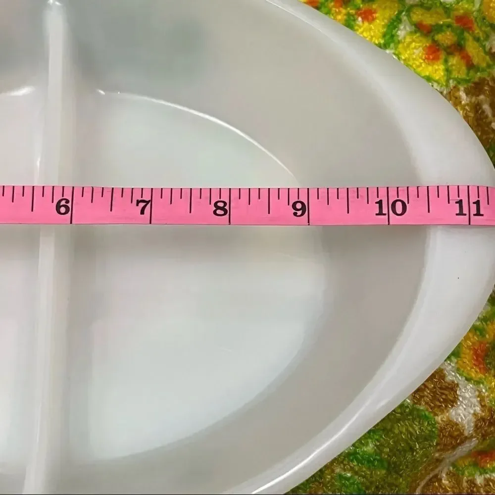 Vintage Glasbake Spring Blossom Divided Casserole Dish